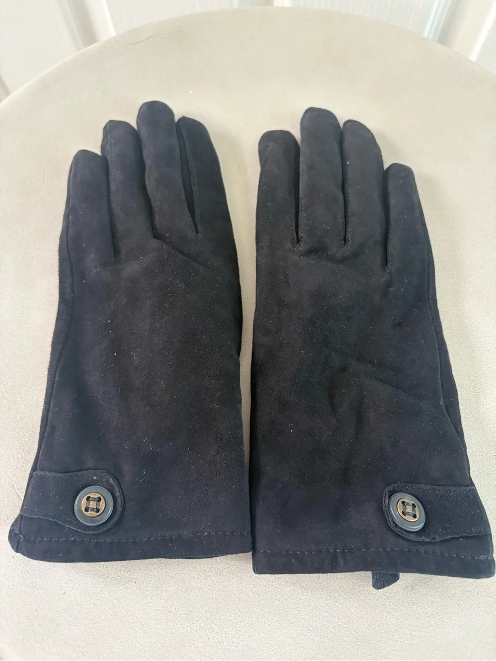 Talbots | Black Suede Gloves | Sz L | VGC